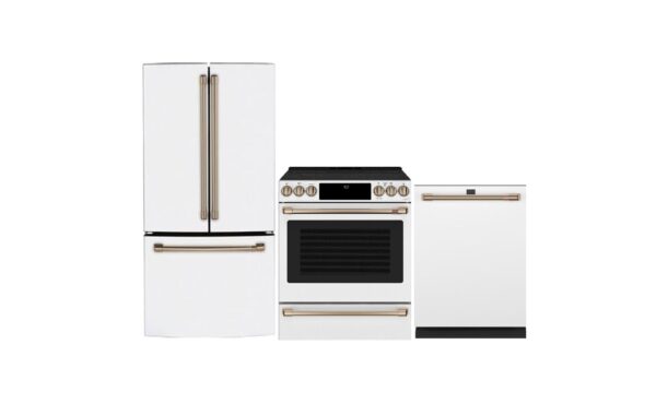 Combo cuisine blanc, Réfrigérateur 36", Cuisinière encastrée, Lave-vaisselle 3e panier