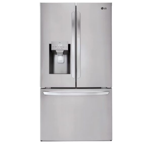 Réfrigérateur LG 36’’, Eau et glace, Portes françaises, 28 pi.cu, Stainless - LRFS28XBS