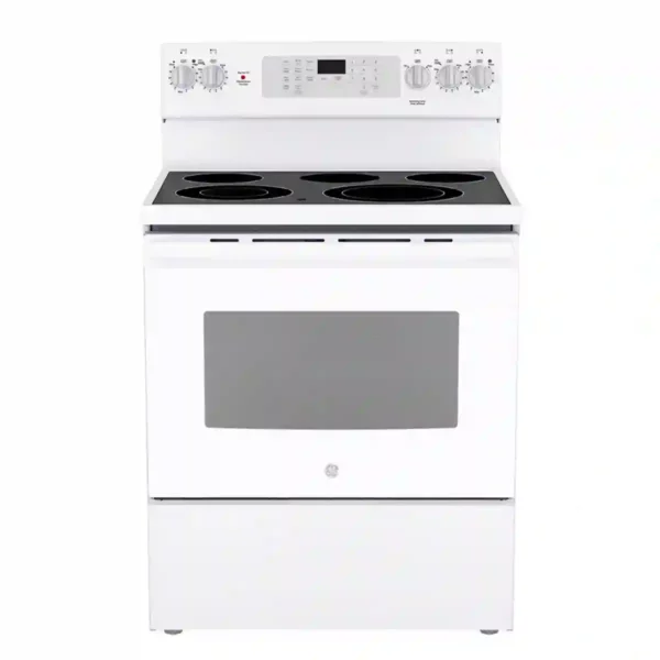 Cuisinière GE 30'', Électrique, Convection, Friture à air, Blanche - JCB840DVWW