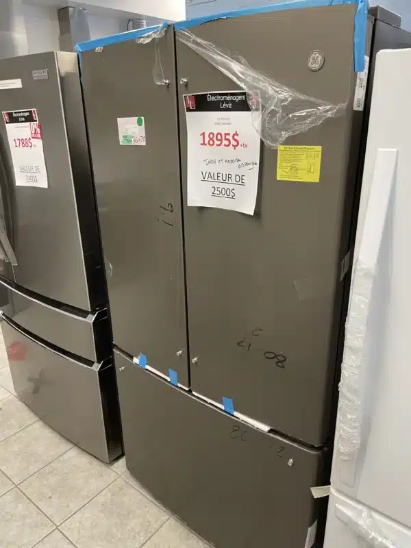 36'' French Door Refrigerator, Counter-Depth, 23.1 cu.ft, Fingerprint-Resistant Slate - GWE23GMNES - Image 3