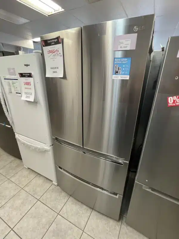 LG 33'' Counter-Depth French Door Refrigerator 18.3 cu.ft with Bottom Freezer and Water Dispenser - LRMNC1803S - Image 6