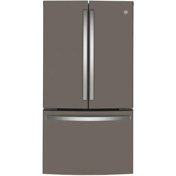 36'' French Door Refrigerator, Counter-Depth, 23.1 cu.ft, Fingerprint-Resistant Slate - GWE23GMNES