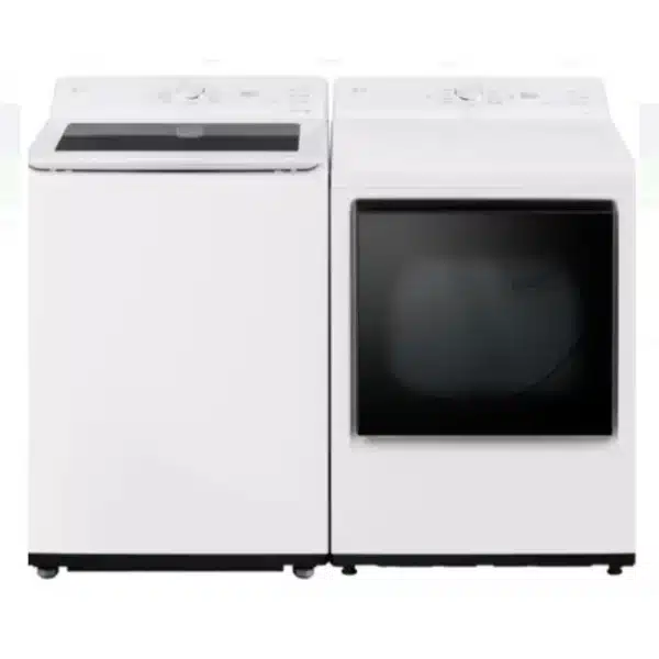 LG 27” White Washer Dryer with Wi-Fi, Top Loading and Large Capacity – WT8205CW & DLE8200W