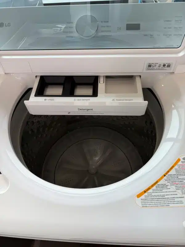 LG 27” White Washer Dryer with Wi-Fi, Top Loading and Large Capacity – WT8205CW & DLE8200W - Image 5