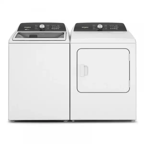 Combo Laveuse & Sécheuse Whirlpool – 28", Haute capacité, Blanc- WTW5015LW & YWED5010LW