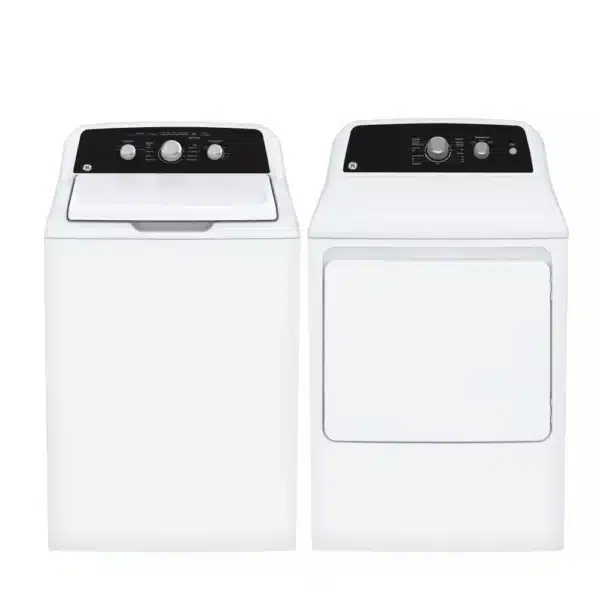 Combo GE Laveuse 4.4 pi³ & Sécheuse électrique 6.2 pi³ – GTW334BMRWS & GTX34EBMRWS