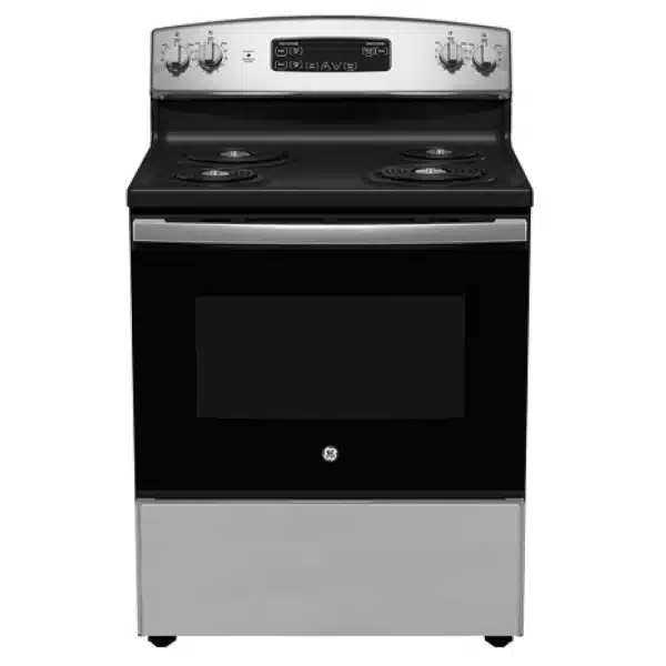GE 30” Electric Range with 4 Radiant Burners, Storage Drawer, 5 cu. ft. Oven - JCBS350SVSS