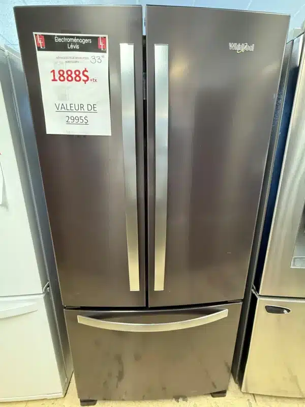 Réfrigérateur Whirlpool 33″ à portes françaises, profondeur comptoir – WRFF533PV – Image 5