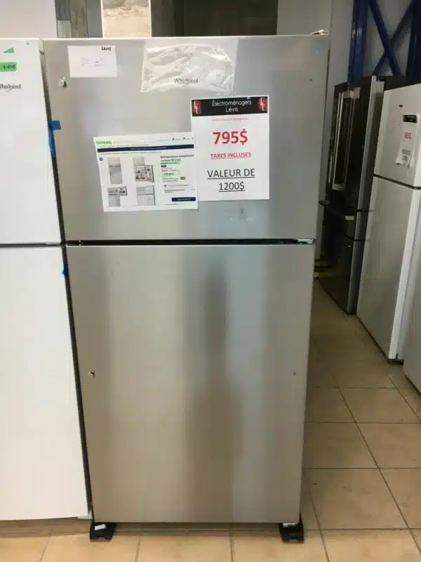 Réfrigérateur Whirlpool 30″ congélateur supérieur, 18 pi³, inox – WRT318FZDM – Image 5