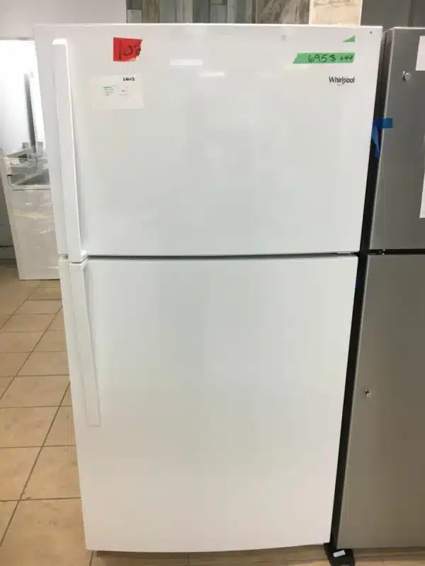 Whirlpool Réfrigérateur congélateur supérieur 33″, 21.3 pi³, Blanc- WRT541SZDW – Image 4