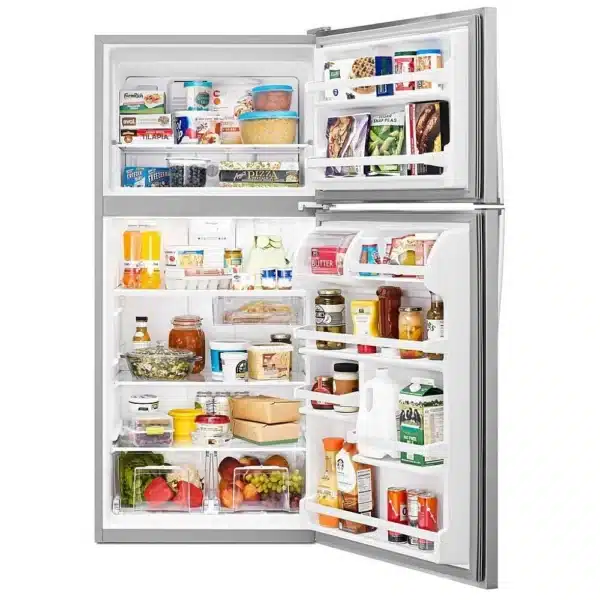 Réfrigérateur Whirlpool 30″ congélateur supérieur, 18 pi³, inox – WRT318FZDM – Image 3