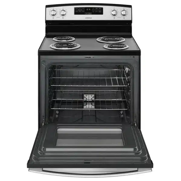 Amana 30” Electric Range, 4 Burners, Storage Drawer, White - YACR4303MFW - Image 2